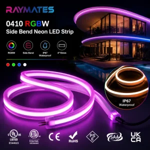 0410 Multicolor Red Side Bend 4*10mm Neon LED Lights Strip 24V 12V 50M White IP67 Waterproof Strip Wall Mounted Light