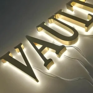 1:1 Template Reverse Backlit Channel Letter Halo Illuminated Sign Logos Stainless Steel Letter Shell Back Light Signage