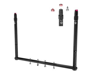 1/4Inch Motorcycle Aluminum Alloy Double Flagpole Multi functional Flagpole Sport Camera Selfie Stick Solid Emergency Light Pole