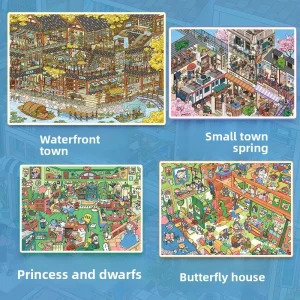 1 Pack of Landscape Stickers Special Oil 8.0 Series Small Town Scenery Fairy Tale Scene Stickers Creative Stickers Toy