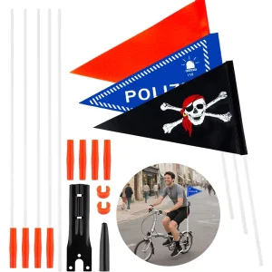 1 Set Eco-Friendly Polyester Digital Printed Waterproof Soft Adjustable Height Fiberglass Triangle Flagpole 20x30cm