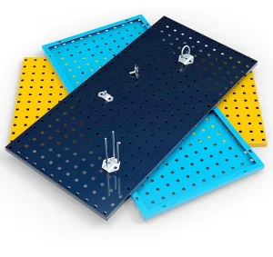 1.4MM Thick Steel Storage Rack Customizable Round Hole Metal Pegboard Tool Hangers Garage & Living Room Organizer Decorative Use