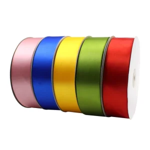 1.5inch 38mm Double Sided Satin Ribbon Roll 100 Yards Custom Logo Pattern Fabric Material Double Face Style