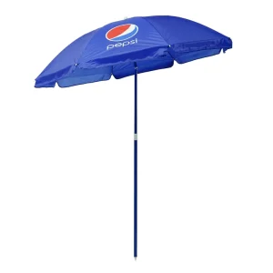 1.8M Printed 170T Polyester Fabric Promotional Beach Umbrella Outdoor Custom Promotional Sun Parasol with Iron Tilt
