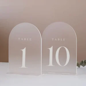 10 Pack DIY Wedding Table Number Holder Acrylic Sign Display Stand with Wedding Table Numbers Customizable Place Card Holder