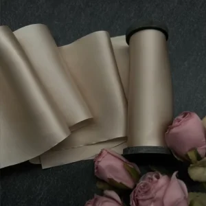 100% Polyester Satin Ribbon Soft Silk like Sparkle 4 cm Width Logo Printed Satin Fabric Ribbon
