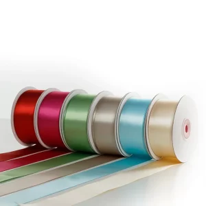 100% Polyester Satin Ribbons Double Face Bow Roll with Logo Printed Solid Patterns 75mm DIY Decorations
