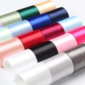 100% Polyester Single Face Woven Eco friendly Satin Ribbon 3 Inch Solid Color 100Y for Label Printing