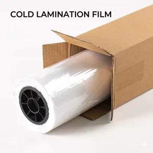 100G Glossy Transparent Adhesive White Cold Lamination Film Roll UV Water Resistance 3.8S Thickness for Materials