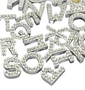 100pcs English Alphabet Gem Letters DIY Full Rhinestone Slide Letters A M Can Choose Each Letter Fit for Keychains Bracelet