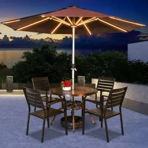10FT Luxury Modern LED Dining Hotel Park Restaurant Parasol Custom Commercial Aluminum Sun Advertising Beach Beer Patio Umbrella