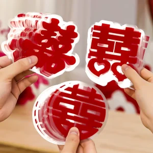 10cm Wedding Static Cling PVC Glass Sticker Removable Festive Decal for Room Window Decoration and Wedding Decor