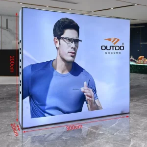 10ft 20ft LED Light Backlit Tension Fabric Display Backdrop Stand for Exhibition Trade Show Booth