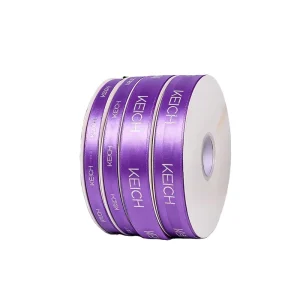 10mm 25mm Printed Polyester Ribbon 3D Gold Foil Printed Ribbon Satin Roll Custom Brand Name Logo Printed Ribbon