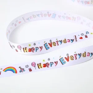 10mm Double Face Polyester Ribbon Custom Logo Printing for Gift Wrapping DIY Crafts Garment Accessories hair Clips Ribbon