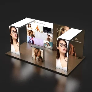 10×10 10×20 Custom Quick Setup Portable Fabric Modular Light Box Booths Trade Show Equipment Display Stand Exhibition Booth