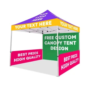 10×10′ Fold Easy Pop up Trade Show Tent Portable Outdoor Waterproof Custom Printed 10X10 Advertising Tent