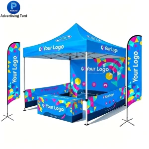 10×10 Pop up Tent Heavy Duty 50mm Hexagon Aluminum Wind Resistant Trade Show Commercial Advertising Canopy Tent