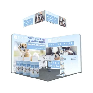 10x10ft Modular LED Lightboxes Booths for Display and Exhibition Featuring Tension Fabric Stand Reusable