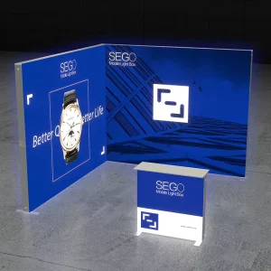 10x10ft Straight Booth For Trade Show Display Portable Aluminum Frame LED Lights Weatherproof