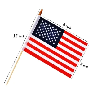 10x15cm & 14x21cm Custom Hand Waving Flags Wooden Plastic Stick Celebratory Advertising