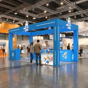 10×20 Exhibition Portable Silicone Fabric Modular Display Easy Setup Jewelry Trade Show Booth