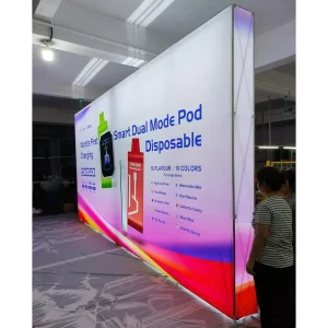 10x20ft Step Polyester Spandex Backlit CMYK 4 Color Printed Backdrop Display Banner Aluminium Tube Frame Stand for Expo