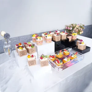 11 Piece Acrylic Buffet Risers Stands Mini Table Display Polished Finish No Assembly Required Multi Size for Weddings Party