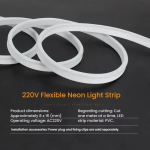 110V 220V 8*16 LED Light Strip Neon 2835 Waterproof Linear Soft Flexible Lamp Outdoor 8*16mm Colorful Blue Green Shape Rope