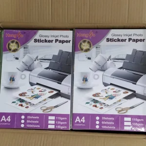 115g 135g 150g Self Adhesive Glossy Photo Paper Sticker Inkjet Waterproof Photo Paper Glossy Inkjet Adhesive Photo Paper