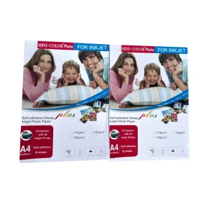 115g 135g 150g Self Adhesive Waterproof Inkjet Glossy Bead Surface Photo Paper Sticker A4 Size 50 Pages