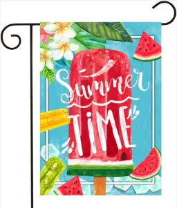 12*18inch Double Sided Small Polyester Banner Flowers Summer Watermelon Pineapple Lemon Ice Cream Linen Garden Flags
