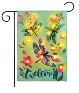 12*18inch Double Sided Small Polyester Led Lighted Garden Flag Banner Solar Led Lighted Garden Flags