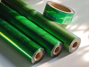12-25 Micron Thickness 30% Brighter Hot Stamping Foil Rolls Holographic Lamination Film for Luxury Boxes