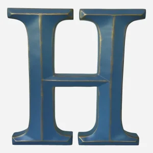 12 Inch Polyresin Alphabet H Letter Wall Decor with Gold Finish Resin Letter Craft DIY Decor Tabletop Decor