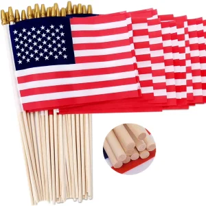 12 X 18 Inch Bulk Custom Handheld Stick International Flag Logo Printed Toothpick Flag Sticks 12 X 18 in Custom Flag