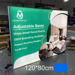120*80cm Edge Lit Light Box With Built in Adapter 8cm Slim Profile UV 3P Fabric Anodized Aluminum Frame Wall Hanging