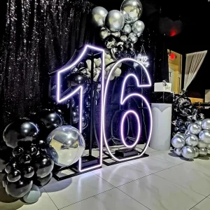 120cm 4ft DMX Optional Neon Number Light Freestanding LED Outline Sign for Corporate Events