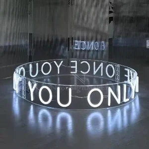 12V Circle LED Neon Signs Custom Bar Decoration Design Round Shape Bended Acrylic Advertising Equipment LED Neon Sign Lights
