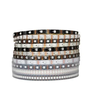 12V WS2815 5050RGB 5m Roll 30/60/96/144 LEDs/m Black/White PCB IP30/IP65/IP67 Individually Addressable Smart LED Pixel Strip Light
