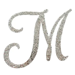 12cm Silver Alloy Crystal Rhinestone Alphabet Monogram Letter Cake Topper for Wedding Cake Decoration