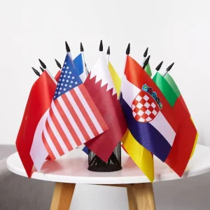 12×18 Inch World Countries Handheld Mini Flags with Flagpole for Fans