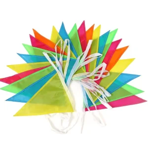 14*21cm Hanging Triangle Flag Pennant 75D Polyester Colorful Bunting Banner Country Pennant String Flag for Promotional Gift