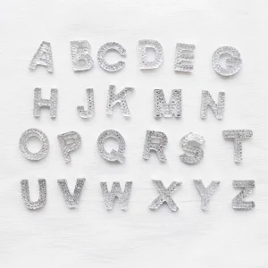 14mm White English Letters Resin Beads Glue on Stud Earring and Flatback Beads Glue on Finger Nail As Decoration