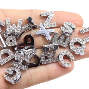 15MM Upper Case Letter Beads Metal for Language Arts and Craft for Kids Stringing Teachers Motor Skills