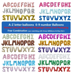 16 32 40 Inch Rose Gold Silver A Z Alphabet Letter Foil Balloon Custom Phrase Aluminum Balloon Birthday Party Decoration Bulk