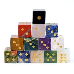 16MM Square Dice Natural Stone Cutting Crafts Semi Precious Stone for Entertainment Accessories