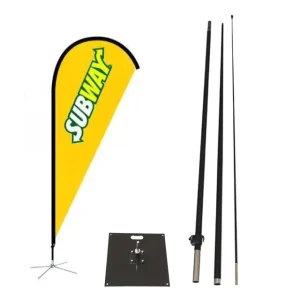 16ft Beach Swooper Beach Banner Polyester Digital Printed Flag with Fiberglass Pole Ground Stake for Advertising Exhibition