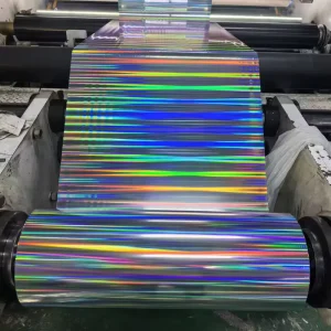 18 Micron Metallized Holographic BOPP Plastic Rainbow Film for Printing and Laminating