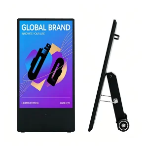 1800 Nits Outdoor Digital Poster IP65 Waterproof Movable Wireless Battery LCD Signage Screen for Art Fair & Music Festival